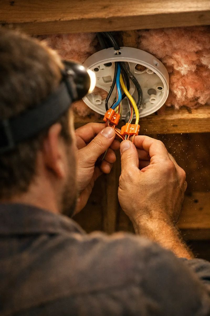 Arnold's Electrical Service electrician testing residential wiring
