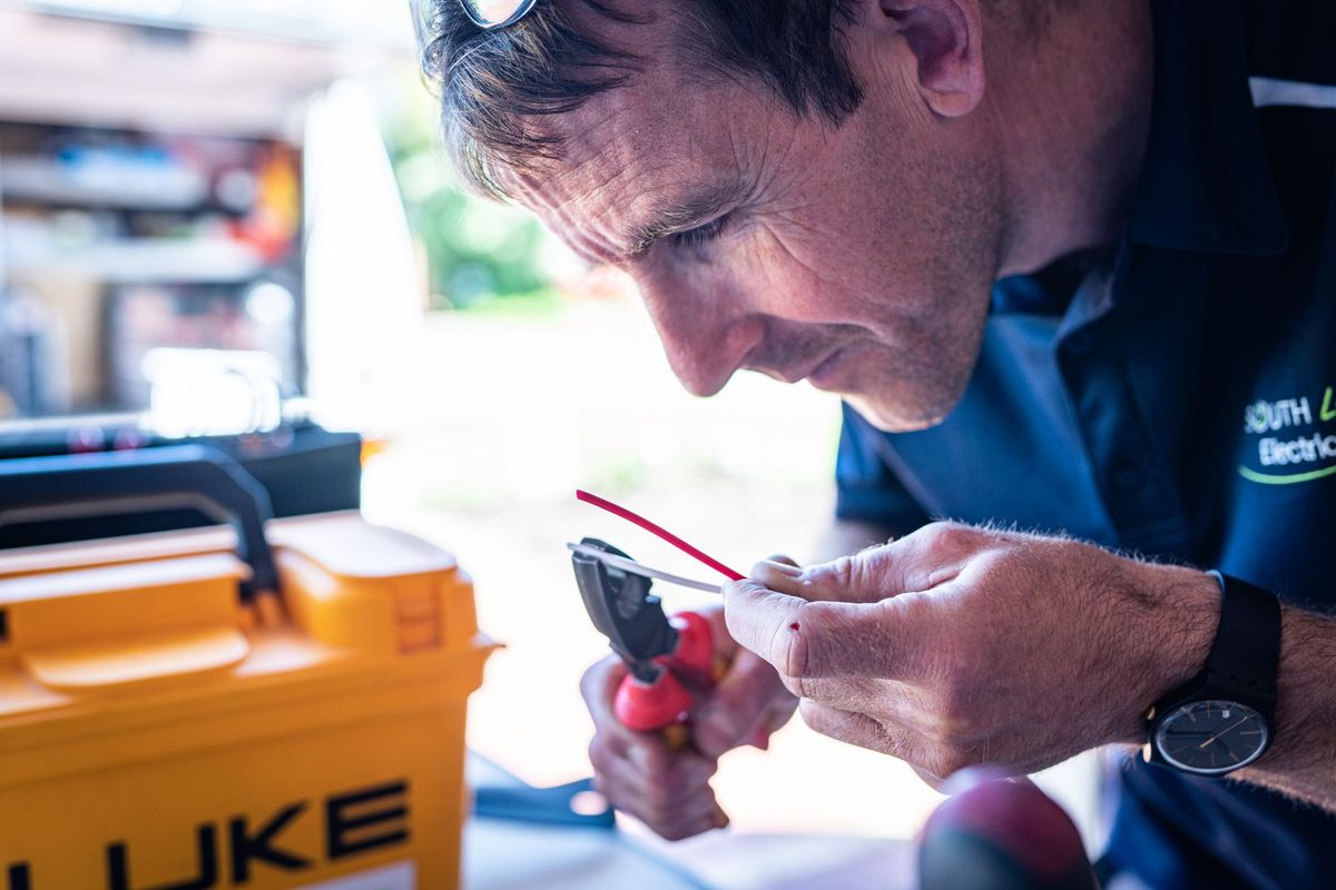 Arnold's Electrical Service electrician inspecting a residential electrical system in San Antonio, TX